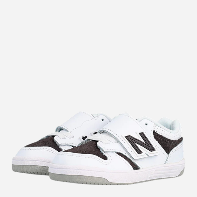 Sneakersy dziecięce dla dziewczynki na rzepy New Balance 480 NWB480VB 22.5 (6US) Białe z czarnym (197967896446) - obraz 3