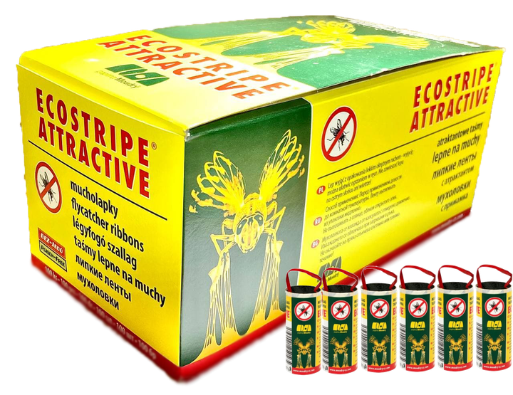Липкая лента от мух Ecostripe 1шт - Фото 2 Липкая лента от мух Ecostripe 1шт - изображение 2