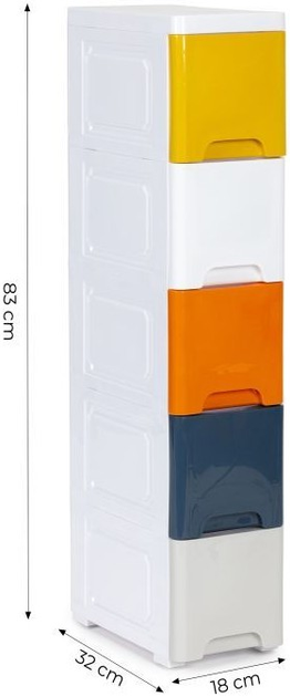 Regał ModernHome by Multistore z 5 wysuwanymi szufladami z kółkami (PJJCBS0019-05B) - obraz 6