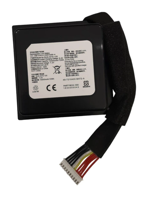 Аккумулятор Батарея для JBL PartyBox 300, SUN-INTE-125, GSP-ICR2S4P-PB350A 10000mah 72Wh - Фото 1 Аккумулятор Батарея для JBL PartyBox 300, SUN-INTE-125, GSP-ICR2S4P-PB350A 10000mah 72Wh - изображение 1