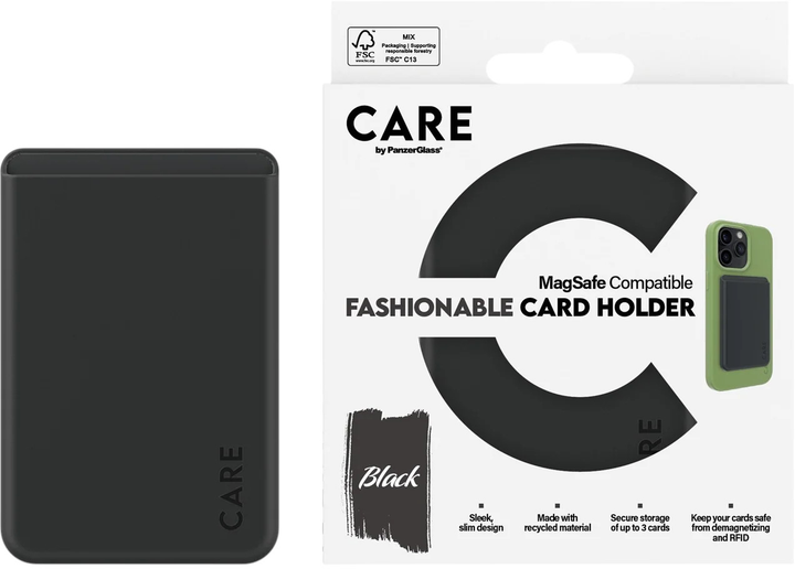 Кардхолдер CARE by PanzerGlass Fashionable Card Holder для Apple iPhone Black (5715685011184) - зображення 4