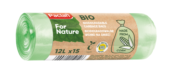 Пакети для сміття Paclan Bio 12 л 15 шт - Фото 1 Пакети для сміття Paclan Bio 12 л 15 шт - зображення 1
