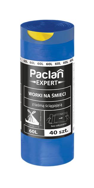 Пакеты для мусора Paclan Expert 60 л х 40 шт - Фото 1 Пакеты для мусора Paclan Expert 60 л х 40 шт - изображение 1