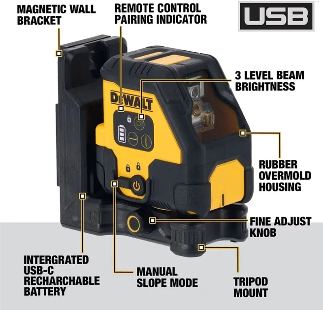 Рівень лазерний лінійний DeWALT DCLE14201RB - зображення 10