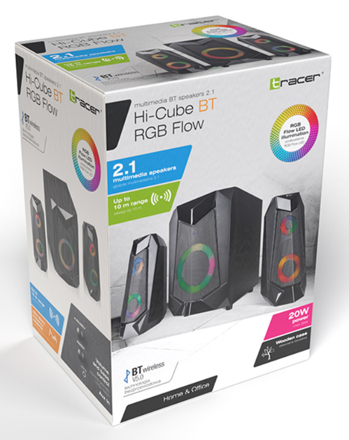 Музыкальная система Tracer Hi-Cube RGB Flow BT 20W 2.1 (TRAGLO46497) - Фото 4 Музыкальная система Tracer Hi-Cube RGB Flow BT 20W 2.1 (TRAGLO46497) - изображение 4