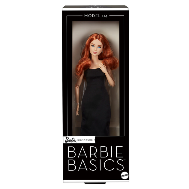 Кукла Барби Базовая Миниатюрная рыжые волосы в черном платье Barbie Signature Basics Model 04 Red Hair, Petite Body (JBH74) - изображение 8
