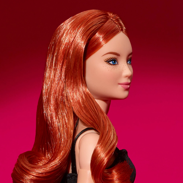 Кукла Барби Базовая Миниатюрная рыжые волосы в черном платье Barbie Signature Basics Model 04 Red Hair, Petite Body (JBH74) - изображение 10