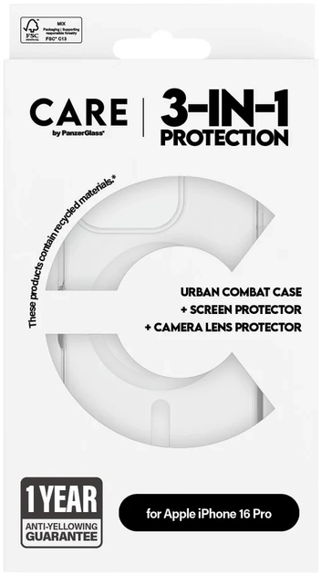 Zestaw panel + szkło CARE by PanzerGlass Flagship 3-in-1 dla iPhone 16 Pro Transparent (5715685004803) - obraz 6