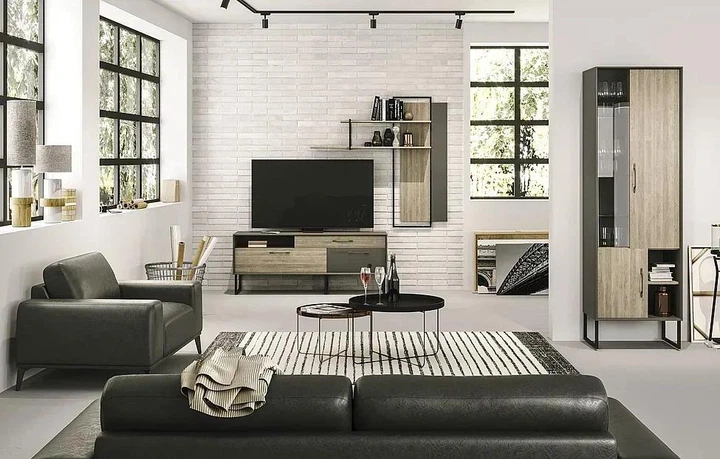 Тумба под телевизор в стиле лофт EcoLoft IN-2431 - Фото 2 Тумба под телевизор в стиле лофт EcoLoft IN-2431 - изображение 2