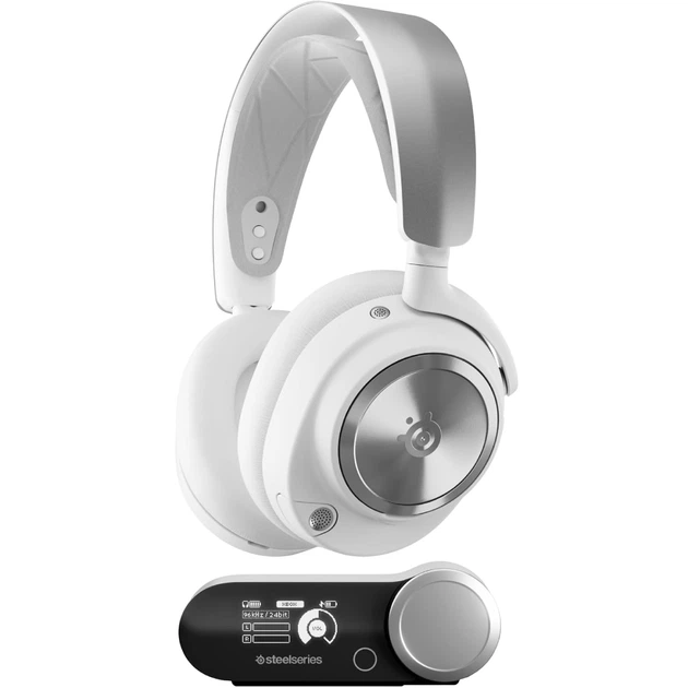 Беспроводные игровые наушники с микрофоном SteelSeries Arctis Nova Pro, Hi-Res аудио, шумоподавление, 40 мм, белые - изображение 2