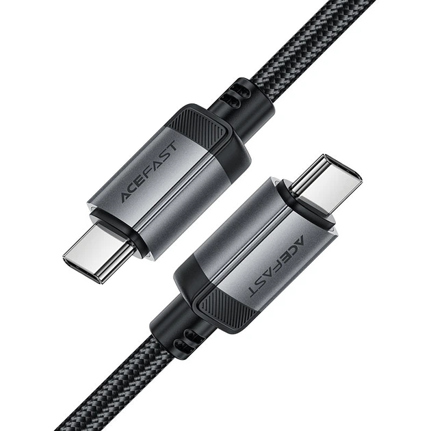 Кабель Acefast C20-03 USB 2.0 Type-C to Type-C 1.2 м 3A aluminum alloy Black (6974316283775) - Фото 3 Кабель Acefast C20-03 USB 2.0 Type-C to Type-C 1.2 м 3A aluminum alloy Black (6974316283775) - изображение 3