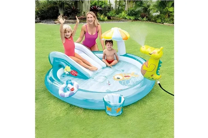 Игровой бассейн Intex Крокодил с горкой и фонтанчиком 180 л - изображение 2