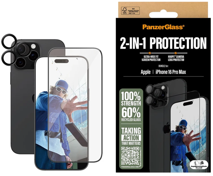 Комплект Скло + скло для камери CARE by PanzerGlass 2-in-1 для iPhone 16 Pro Max Transparent (5715685005794) - зображення 4