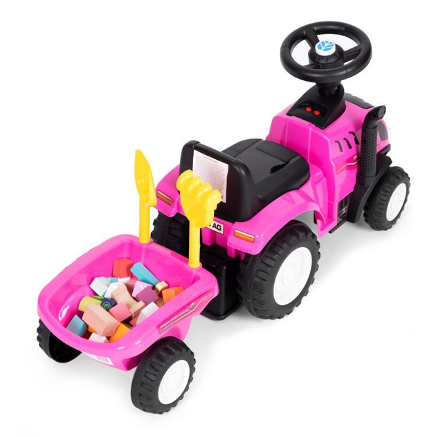 Jeździk traktor Multistore New Holland 658T Różowy (5905817003112) - obraz 4