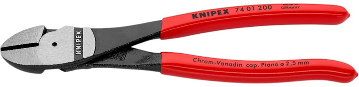 Szczypce tnące boczne Knipex o zwiększonym przełożeniu 200 mm (74 01 200) - obraz 3