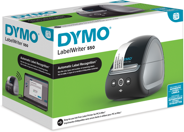 Drukarka etykiet Dymo LabelWriter 550 Black (2112722) - obraz 8
