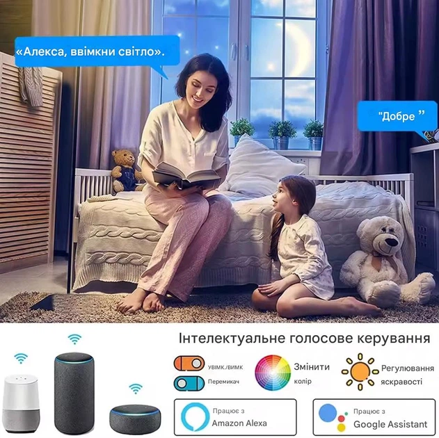 LED світильник стельовий світлодіодний RGB з Wi-Fi керуванням через додаток Білий - зображення 6
