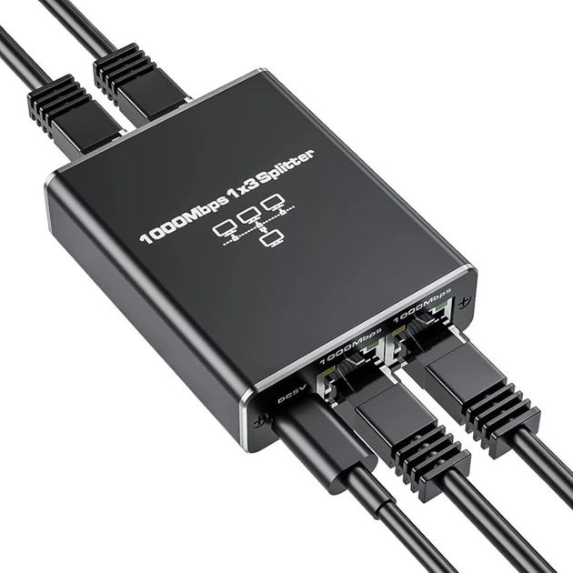 Адаптер Ethernet 1000 Мбіт/с, LAN спліттер RJ45 1 на 3, інтернет