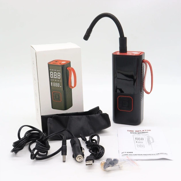 Автомобильный аккумуляторный компрессор Car Air Pump ATJ-6988 портативный 5 В Черный (127-14-16367) - изображение 9