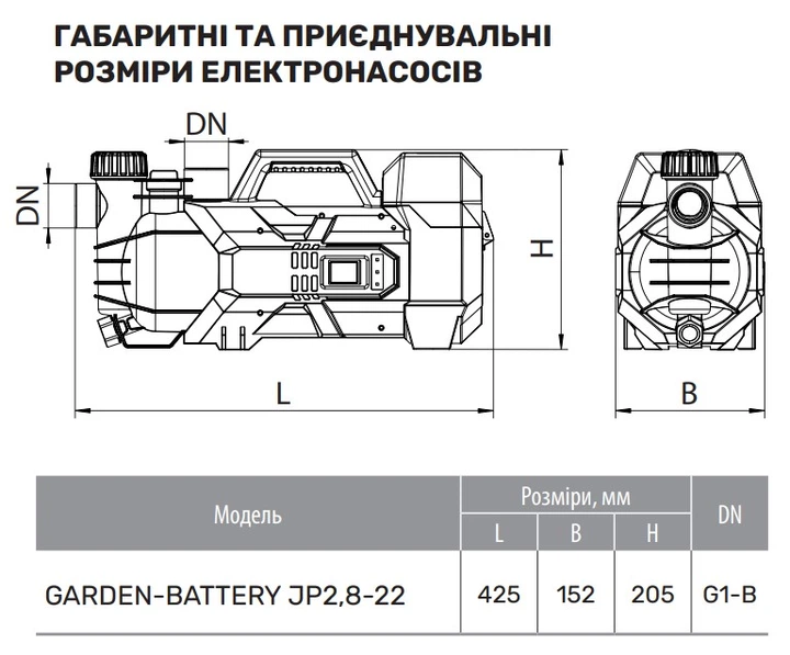 Акумуляторний електронасос NPO GARDEN-BATTERY JP2,8-22 - Фото 2 Акумуляторний електронасос NPO GARDEN-BATTERY JP2,8-22 - зображення 2