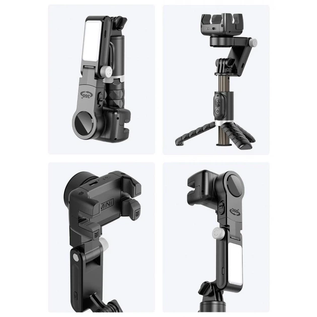 Штатив стабілізатор Gimbal Q18 360 , селфі палиця зі стабілізатором для телефону LED освітлення монопод чорний (508) - Фото 5 Штатив стабілізатор Gimbal Q18 360 , селфі палиця зі стабілізатором для телефону LED освітлення монопод чорний (508) - зображення 5