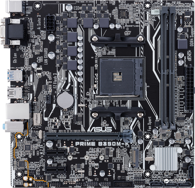 Материнская плата Asus Prime B350M-K (sAM4, AMD B350, PCI-Ex16) – фото ...