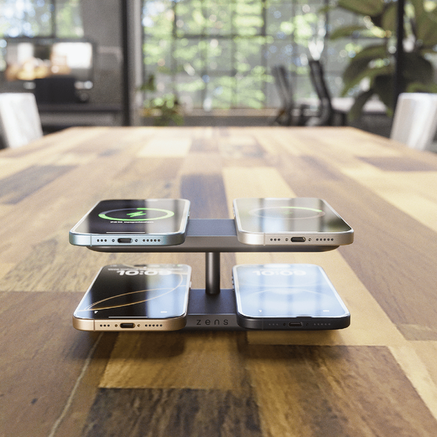 Безпроводная зарядка Zens Quattro Wireless Charger Pro 4 Black (ZEQC01B/00) - Фото 10 Безпроводная зарядка Zens Quattro Wireless Charger Pro 4 Black (ZEQC01B/00) - изображение 10