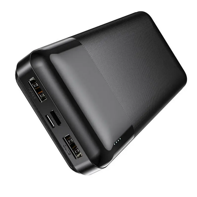 Повербанк Hoco J72A 20000mAh 2USB/Type-C/MicroUSB Чорний - зображення 3