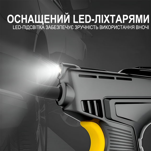Аккумуляторный компрессор – насос Podofo PAC01 для мотоцикла, автомобиля, велосипеда, black - изображение 5