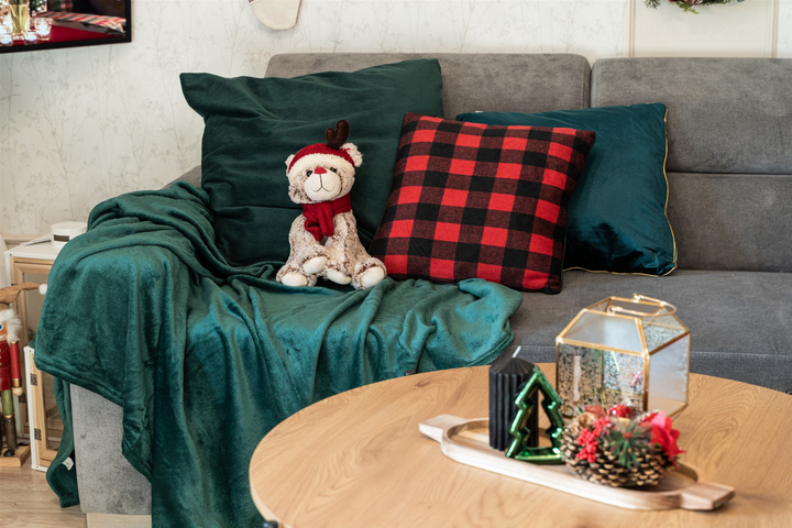Декоративна подушка Douceur d'interieur Noria блискуча 45 x 45 см Бірюзова (3574386120791) - зображення 7