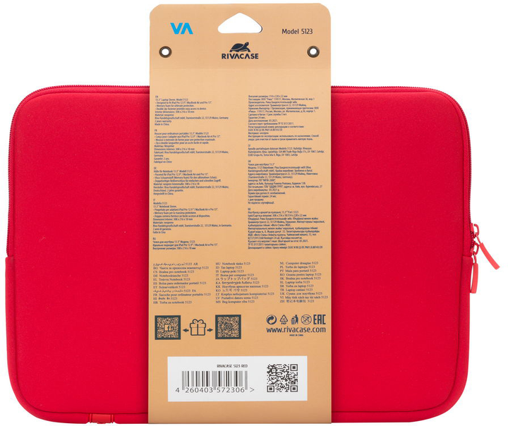 Etui na laptopa RIVACASE Antishock 5123 12.9-13.3" Red (RC5123_RD) - obraz 12