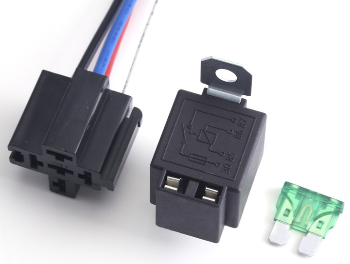 Реле автомобильное с предохранителем и разъемом - 12В 30А 14AWG - изображение 2