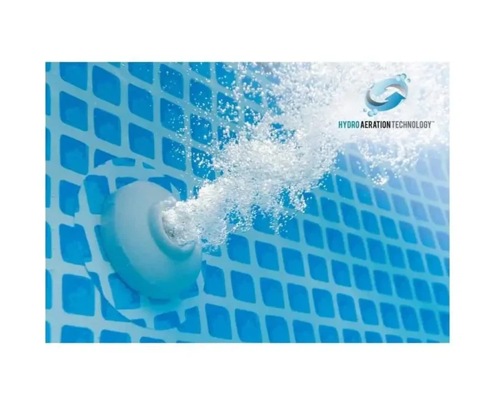 Каркасный прямоугольный бассейн семейный 400 x 200 x 100 см Intex 26788 Prism Frame Pool с лестницей на 6836 л Серый - изображение 5