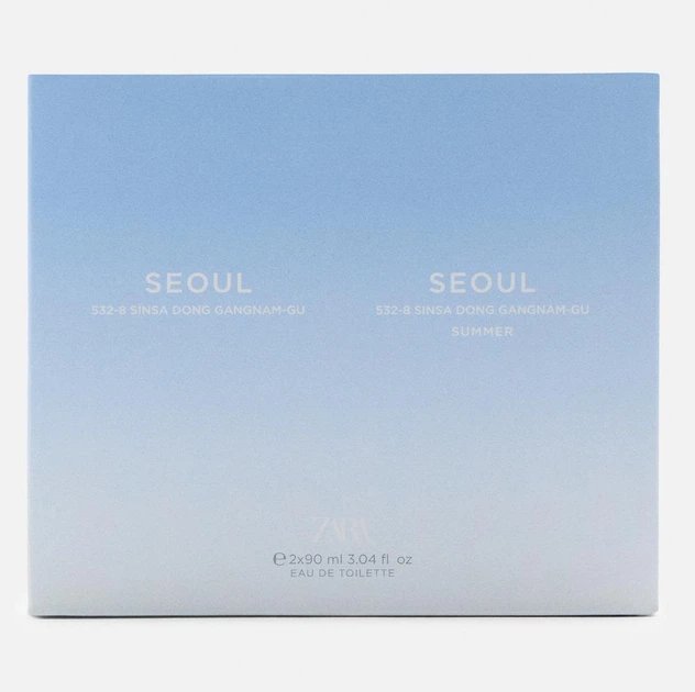 Парфюм для чоловіків ZARA SEOUL 90 ML + SEOUL SUMMER 90 ML