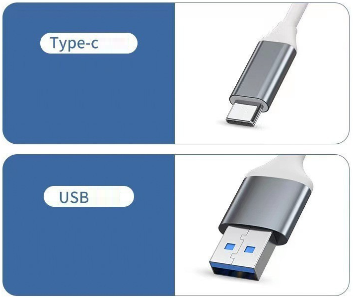 USB-хаб концентратор USB C-809 USB 3.0 Type-C/Type-A на 4 порта: 1 x USB 3.0 3 x USB 2.0 Металл, серебристый (L147) - изображение 3
