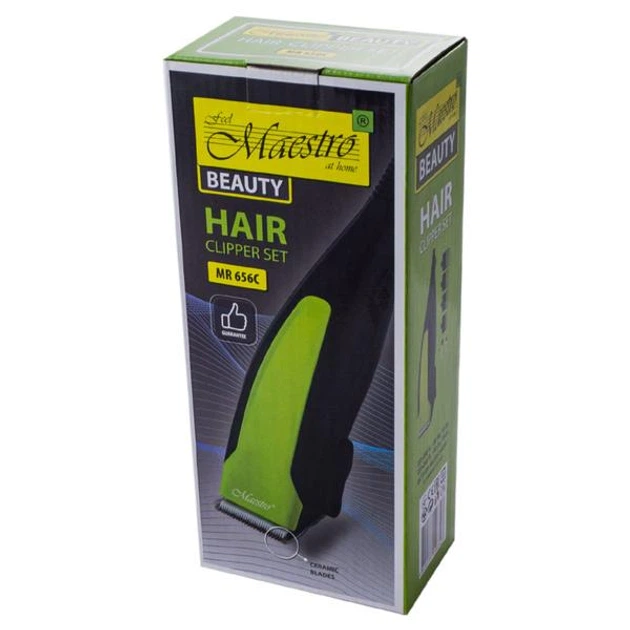 Машинка для стрижки волос Maestro MR-656-S Pro Зеленый + Щеточка для чистки - изображение 6