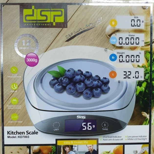 Весы кухонные цифровые со съемной чашей до 3кг DSP KD-7003 Серый - изображение 4