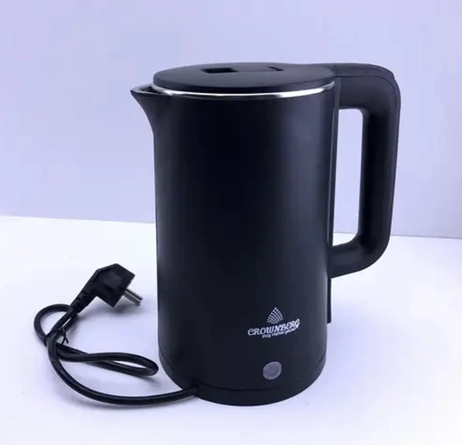 Электрочайник дисковый из нержавеющей стали 1.8л 1800Вт Crownberg CB-2845 Pro Черный - изображение 2