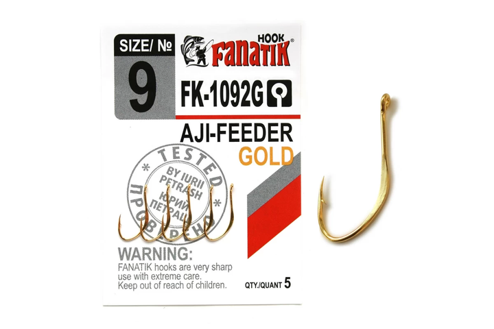 Крючок Fanatik AJI-FEEDER GOLD № 9 FK-1092G-9 - Фото 1 Крючок Fanatik AJI-FEEDER GOLD № 9 FK-1092G-9 - изображение 1