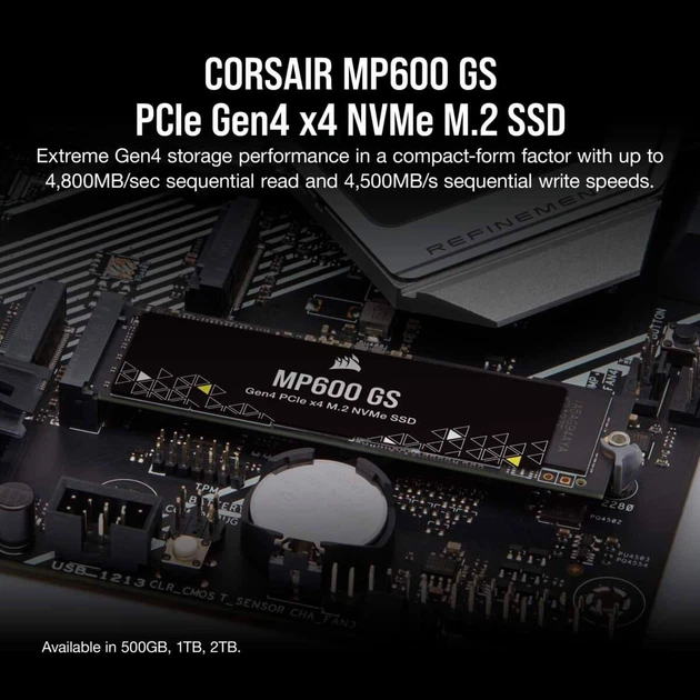 Накопитель SSD Corsair m.2 NVMe 1Tb MP600 GS 1TB PCIe 4.0 (Gen 4
