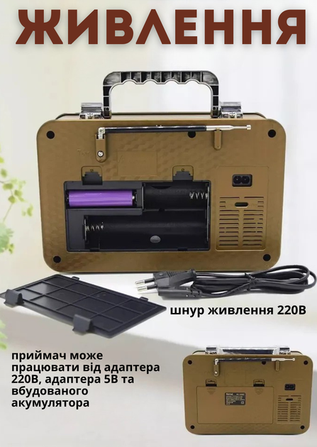 Радиоприемник в стиле ретро от сети батареек и аккумулятора Kemai MD-1909BT Bluetooth - изображение 4