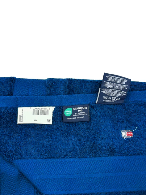 Рушник махровий 76*138 см Tommy Hilfiger Modern American Банний Синій - зображення 5