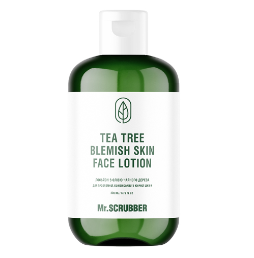 Лосьйон Tea Tree Blemish Skin Face Lotion з олією чайного дерева Mr.SCRUBBER, 200 мл - Фото 1 Лосьйон Tea Tree Blemish Skin Face Lotion з олією чайного дерева Mr.SCRUBBER, 200 мл - зображення 1