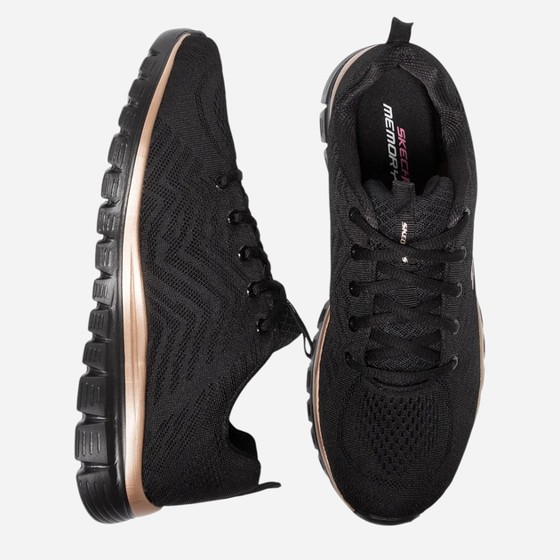 Жіночі кросівки Skechers 12615-BKRG 40 Чорні (191665877806) - зображення 5