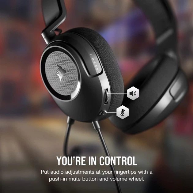 Słuchawki Corsair HS35 Surround v2 Multiplatform Gaming Carbon (CA-9011386-EU) - obraz 7