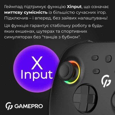 Геймпад GamePro GPX13B 2.4G/BT 5.1/USB/PC/iOS/Android RGB Black (GPX13B) - Фото 6 Геймпад GamePro GPX13B 2.4G/BT 5.1/USB/PC/iOS/Android RGB Black (GPX13B) - изображение 6