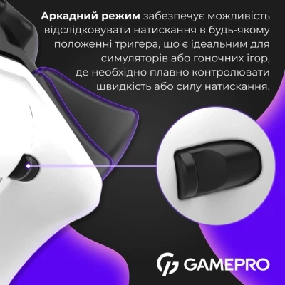 Геймпад GamePro GPS13W BT 5.3/USB/PC/iOS/Android/PS3/PS4 RGB White (GPS13W) - Фото 11 Геймпад GamePro GPS13W BT 5.3/USB/PC/iOS/Android/PS3/PS4 RGB White (GPS13W) - зображення 11