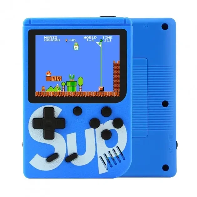 Портативная приставка с джойстиком Sup Retro Dendy 400 в 1 Game Box 3" на двоих Синий 8283 - изображение 7