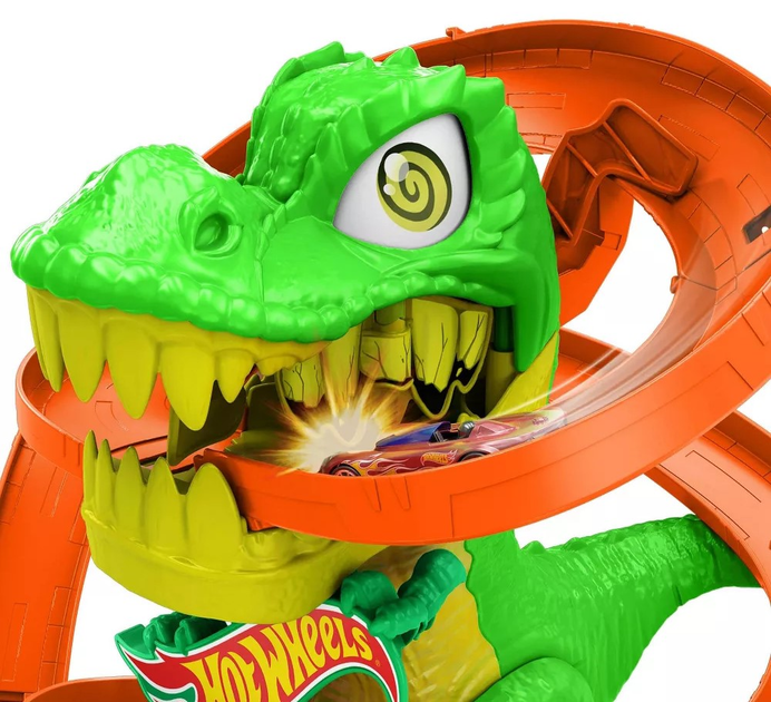 Автомобільний трек Mattel Hot Wheels Monster City T-Rex Blaze Battle JBM73 (0194735264186) - зображення 5