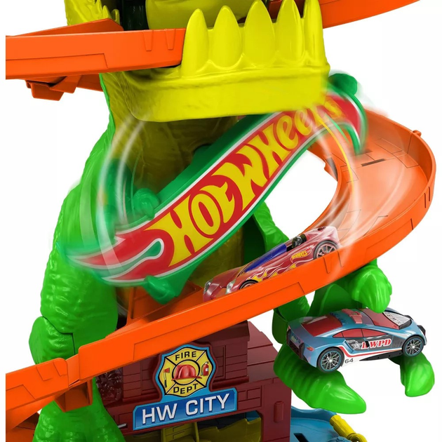 Автомобільний трек Mattel Hot Wheels Monster City T-Rex Blaze Battle JBM73 (0194735264186) - зображення 6